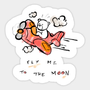 Fly Me to the Moon Sticker